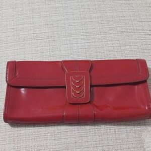 Red Leather Clutch